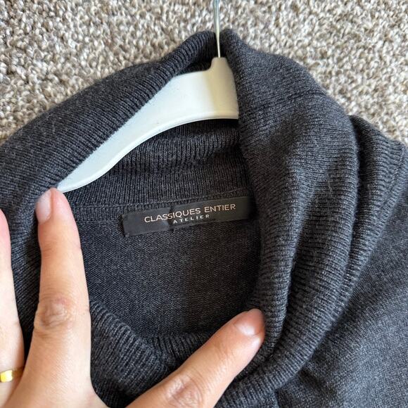 Classiques Entier Atelier Wool Silk Cashmere Turtleneck Heather Gray Sweater S/M - Picture 7 of 8